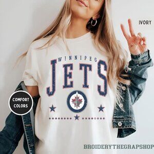 Winnipeg Jets Hockey T-Shirt, Vintage Game Day Jets Shirt, Soft Retro NHL Fan Te